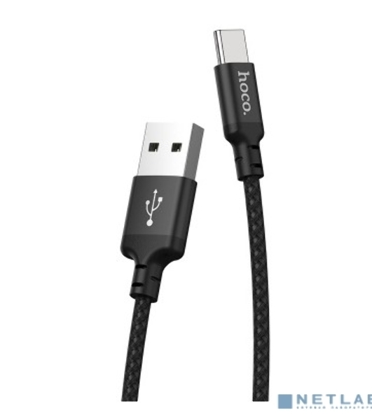 Кабель HOCO X14 черный HC-62929, USB - USB Type-C, 2m, 1.7A, Нейлон
