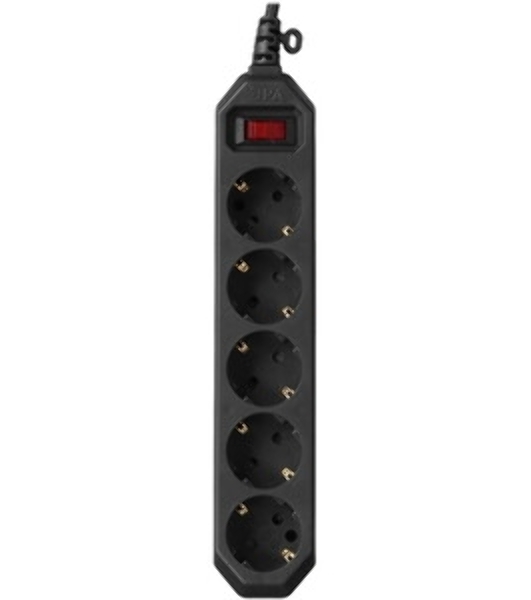 Сетевой фильтр ЭРА USF-5es-3m-B, 3 м, черный