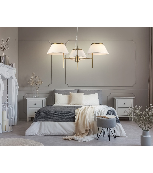 Люстра Ambrella light LH72471/3 BS/WH латунь/белый Е14/3 max 40W D800*290-1080