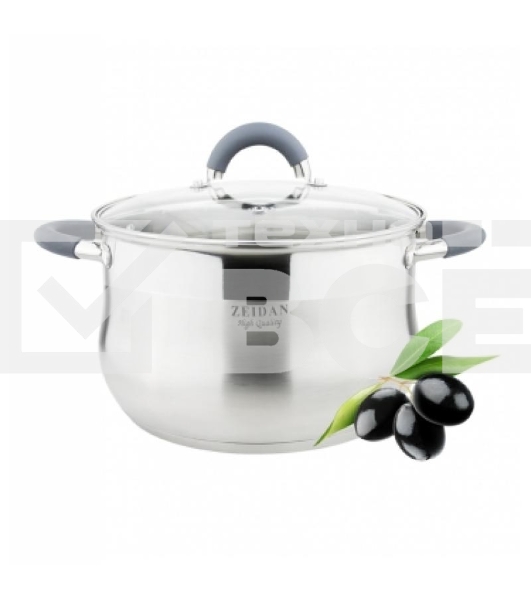 Кастрюля со стеклянной крышкой Zeidan Z-50252 4,0 л (O20х12.5 см), нерж.сталь, внутренняя - матовая полировка, снаружи - комбинированная полировка, шкала литража, ручки с силиконовым покрытием, КАПСУЛИРОВАННОЕ ДНО, ПОДАРОЧНАЯ УПАКОВКА С ПЛАСТИКОВОЙ РУЧКОЙ