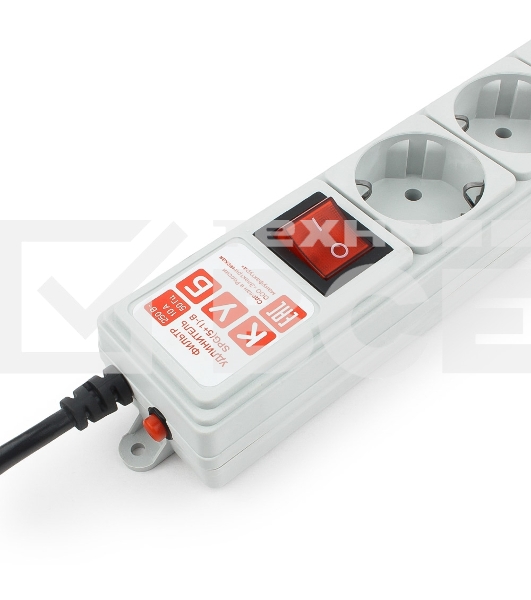 Сетевой фильтр Power Cube 5,0 м 6 розеток (серый) 10А/2,2кВт