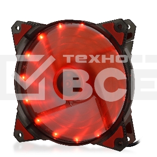 Вентилятор для корпуса Crown CMCF-12025S-1220 черный/красный, 120 мм, 1650 об/мин, 28 дБ, 3 pin
