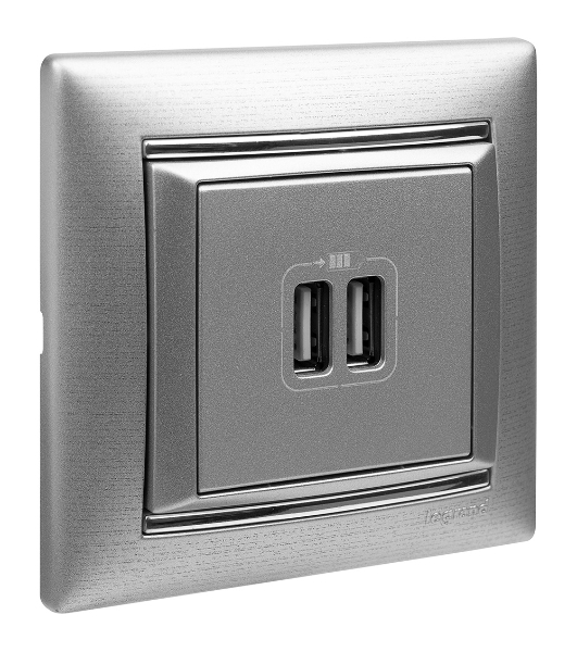 Розетка 2-ая USB | 770270 | Legrand Valena Алюминий