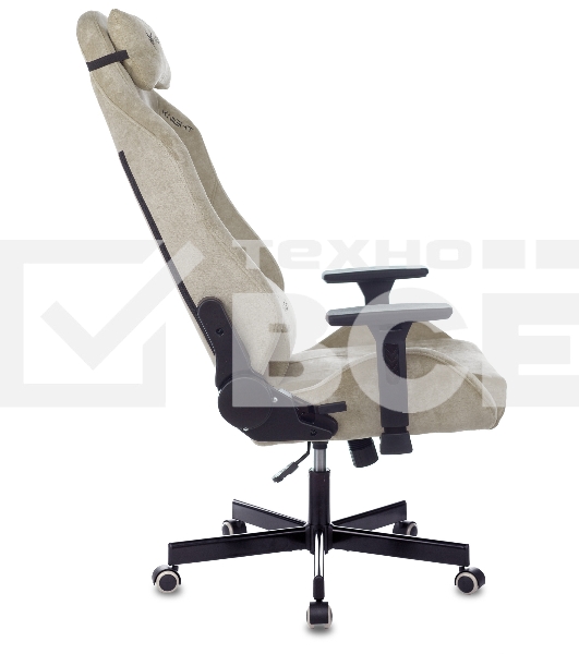 Кресло игровое Knight N1 Fabric бежевый Light-21, с подголов. крестовина металл