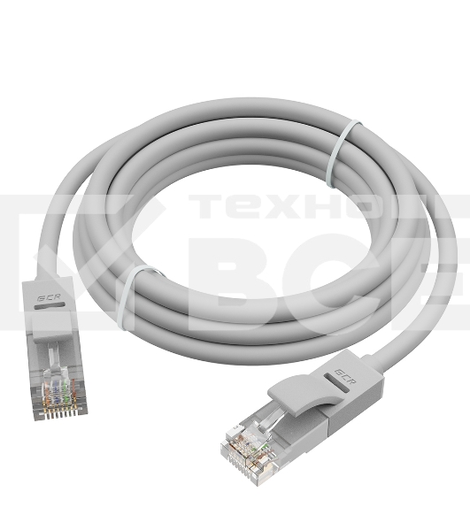 Патч-корд GCR прямой 11.0m UTP кат.5e, серый, позолоченные контакты, 24 AWG, литой, ethernet high speed 1 Гбит/с, RJ45, T568B, GCR-51514
