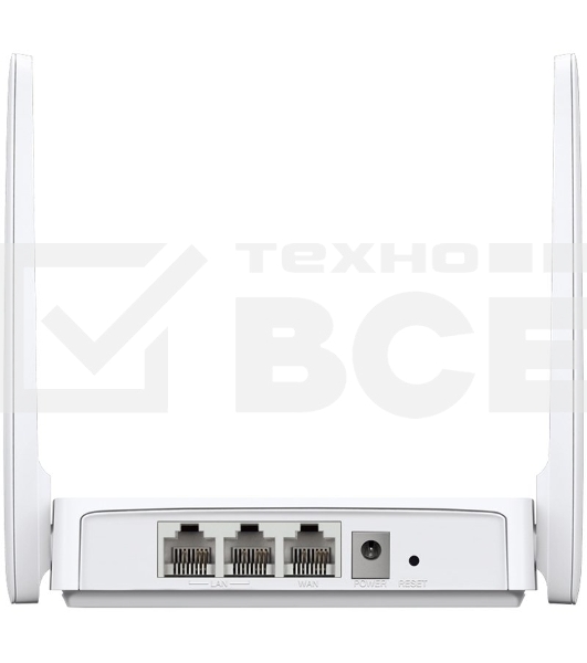 Роутер Mercusys 300Mbps Multi-Mode Wireless N Router, 2× Fixed External Antennas, 2× 10/100 Mbps LAN Ports, 1× 10/100 Mbps WAN Port, FEATURE: Access Point Mode, WPS/Reset Button, IPTV, IPv6, Beamforming, MU-MIMO, Parental Controls, Guest Network