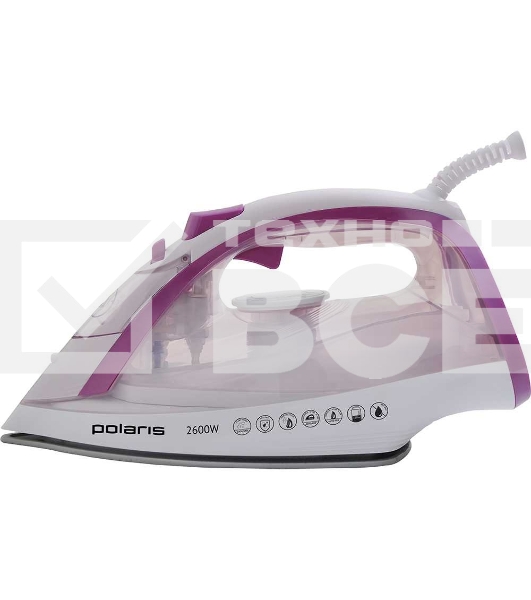 Утюг Polaris PIR2668AK 3m белый/розовый 2600Вт