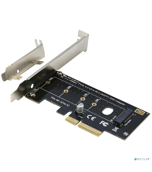 Переходник ORIENT C300E PCI-E 4x->M.2 M-key NVMe SSD, тип 2230/2242/2260/2280, планки крепления в комплекте (31100)