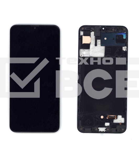 Дисплей для Samsung Galaxy A30S SM-A307F в сборе с тачскрином и рамкой (TFT), черный