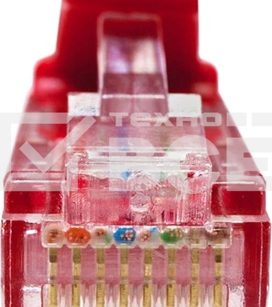 Патч-корд Suprlan 10-0154 UTP RJ-45 вил.-вилка RJ-45 кат.5E 3м красный LSZH 24AWG