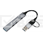 Разветвитель USB3.0/2.0 Gembird UHB-C204, USB3.0, 3xUSB2.0, кабель Type-C+USB 10см, алюминий, пакет, фото5