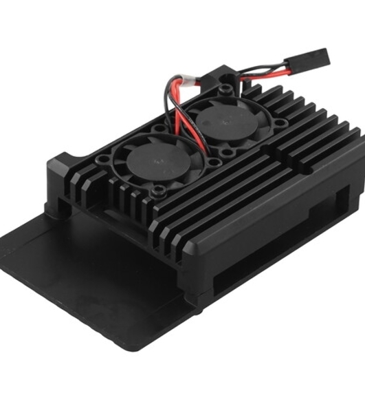 Корпус ACD RA503 Aluminum Case with Double Fans for Raspberry Pi 4B, черный
