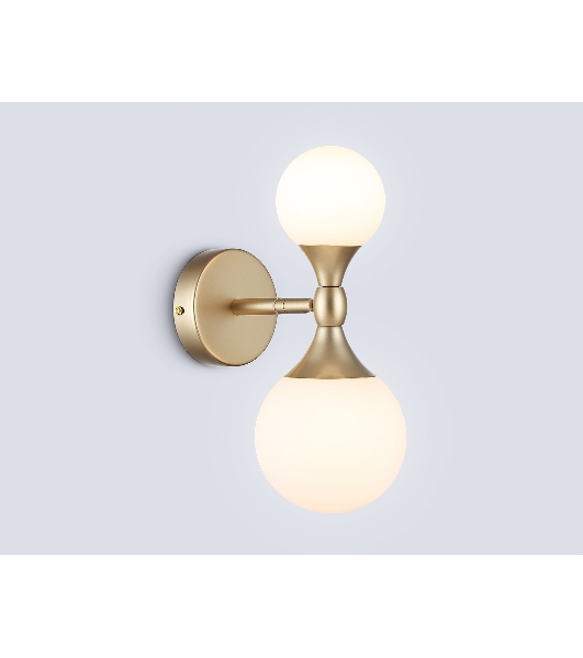 Настенный светильник Ambrella light LH51053/2 GD/FR золото/белый матовый G9*2 max 28W 120*195*300