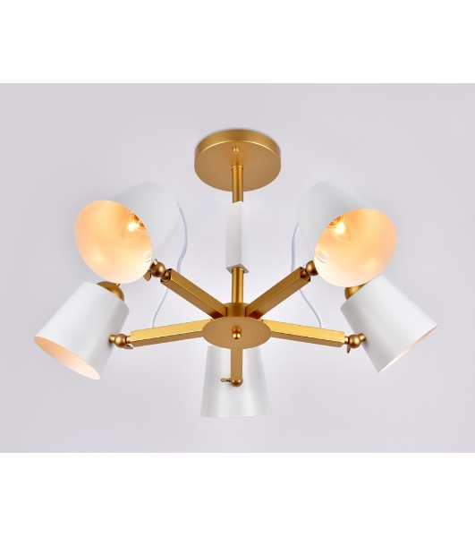Светильник Ambrella light TR3101/5 WH/GD белый/золото E14 max 40W D680*370