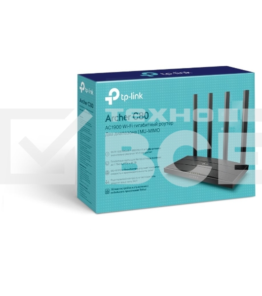 Роутер беспроводной TP-Link Archer C80 AC1900 10/100/1000BASE-TX черный