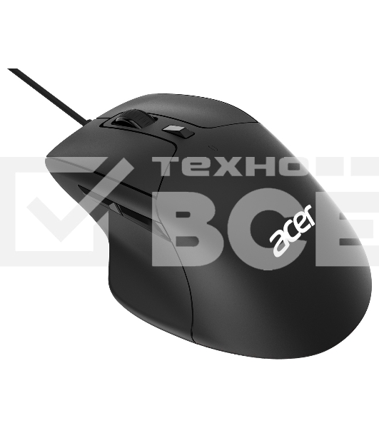 Мышь проводная Acer OMW130 черный, 3600 dpi, USB, кнопки - 6