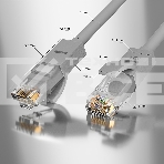 Патч-корд GCR прямой 11.0m UTP кат.5e, серый, позолоченные контакты, 24 AWG, литой, ethernet high speed 1 Гбит/с, RJ45, T568B, GCR-51514, фото2