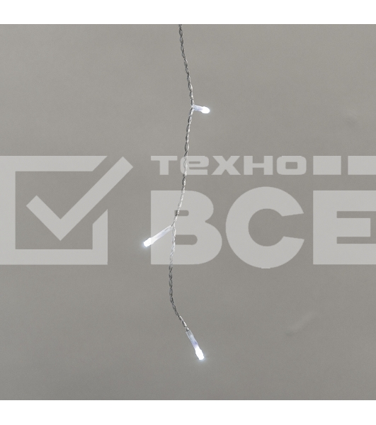 Гирлянда светодиодная Айсикл (бахрома) 5х0,6м, с эффектом мерцания, прозрачный провод, IP44, 230В, диоды БЕЛЫЕ, 112LED NEON-NIGHT