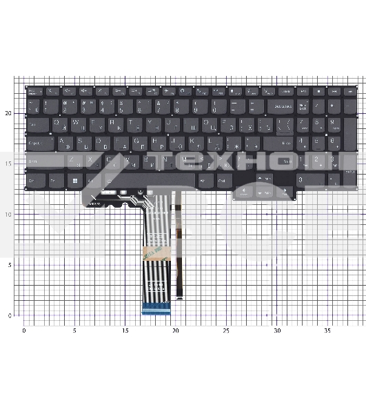 Клавиатура для ноутбука Lenovo 5 Chrome 16IAU7 черная