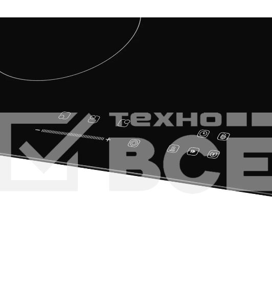 Встраиваемая варочная панель ECS 403 45 см, 3 конфорки, черный цвет