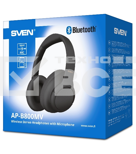 Беспроводные стереонаушники с микрофоном SVEN AP-B800MV, черный