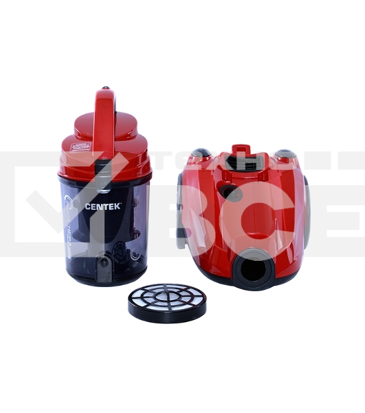 Пылесос Centek CT-2530 красный/черный, 400/2300 Вт, уборка сухая, пылесборник контейнер, 2 л