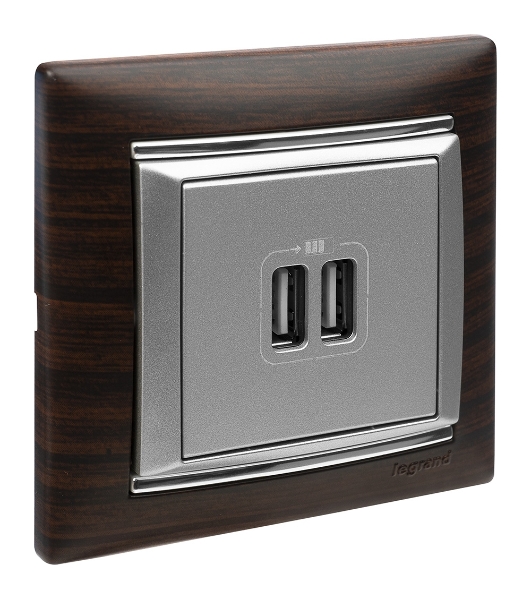 Розетка 2-ая USB | 770270 | Legrand Valena Алюминий
