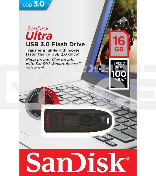 Флеш диск Sandisk 16Gb Ultra SDCZ48-016G-U46 USB3.0 черный