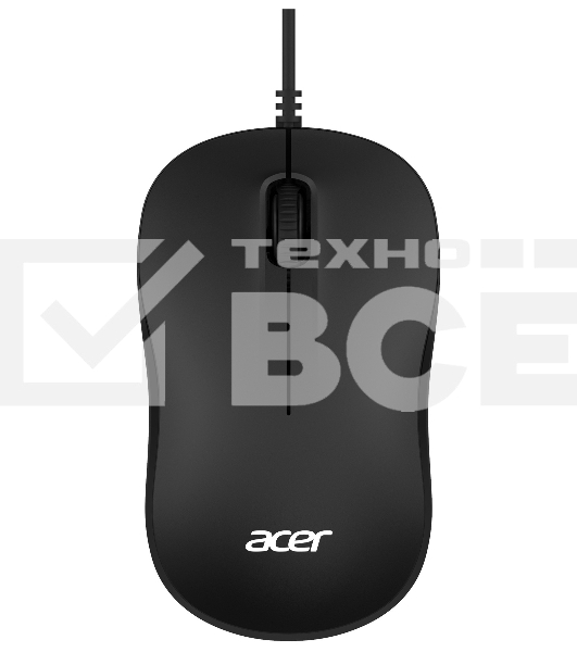 Мышь проводная Acer OMW140 черный, 1200 dpi, USB, кнопки - 3