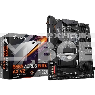 Материнская плата GIGABYTE B550 AORUS Elite AX V2, AM4, AMD B550, 4xDDR4, 4xSATA, 2xM.2, 1xPCIe 4.0 x16, 2xPCIe 3.0 x1, 1xDP, 1xHDMI, 1x2.5Gb LAN, Wi-Fi 6, Bluetooth 5, 2xUSB-A 10Gbps, 3xUSB-A 5Gbps, 2xUSB-A 2.0, 1xUSB-C 5Gbps, 5x3.5 мм, 7.1, ATX