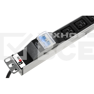 Блок силовых розеток Rem Rem-16, IEC 60320 С19 х 6, вход Schuko, шнур 3 м, 45х484х45 мм (ВхШхГ), 16А, автомат