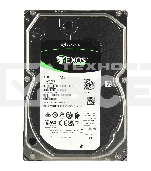 Жесткий диск Seagate HDD  4Tb 7200rpm Exos  7E10 512N (3.5'/ SATA 6Gb/s )