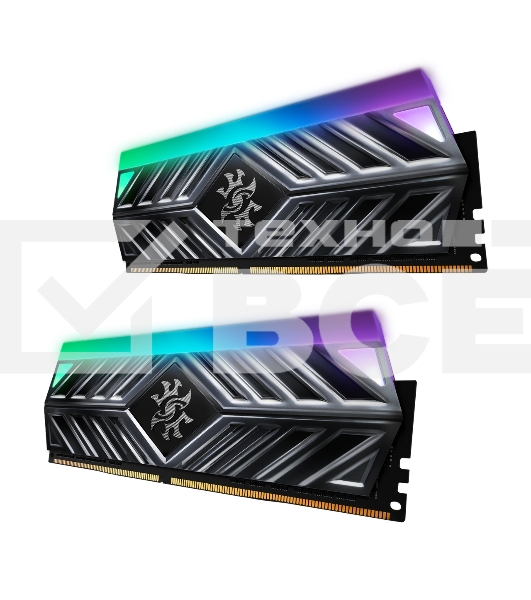 Оперативная память XPG Spectrix D41 RGB, DDR4, 32GB (2x16GB), 3600MHz, CL18, UDIMM, с радиатором, RGB, серый