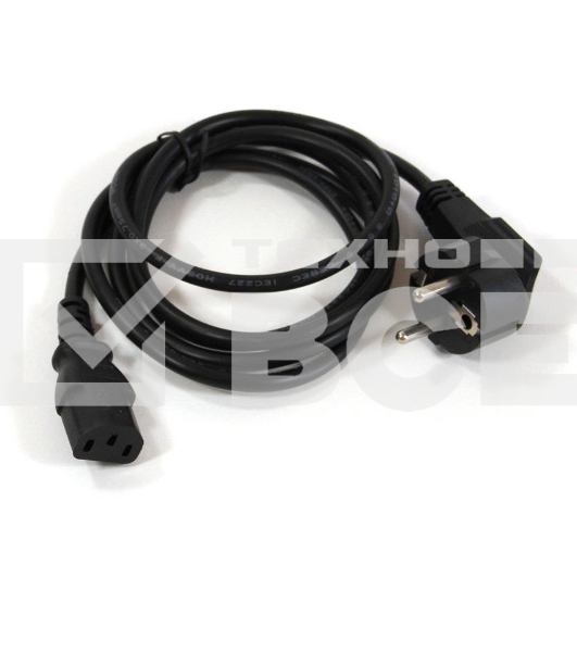 Кабель компьютер-розетка 220V (EURO) <VDE> 1,8м 3G0,75mm2 VCOM {CE021-O}, оранжевый