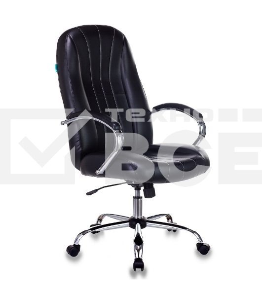Кресло руководителя Бюрократ T-898SL/BLACK черный, искусственная кожа, крестовина хром