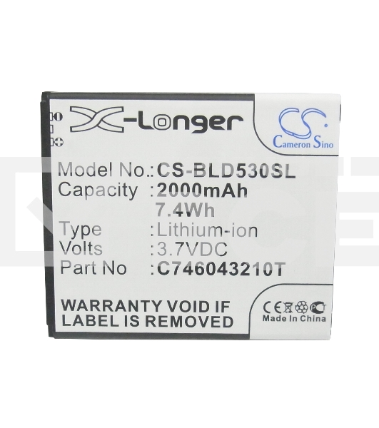 Аккумулятор CameronSino  CS-BLD530SL для Explay Fresh  3.7V / 2000mAh / 7.40Wh