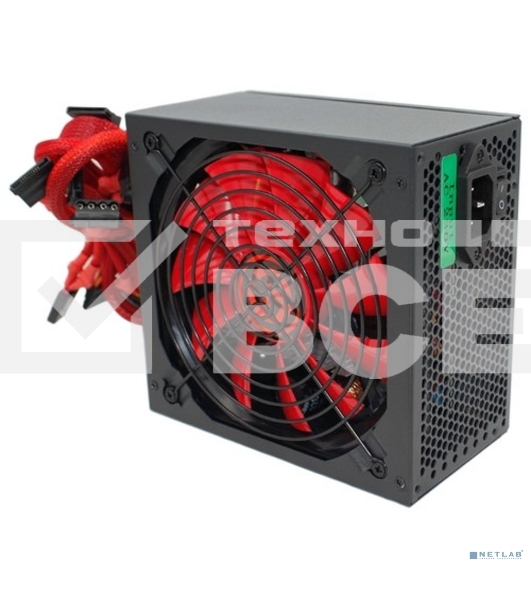 Блок питания Ginzzu PC500 (Red), 500Вт 80 PLUS, 140мм, черный (Red)