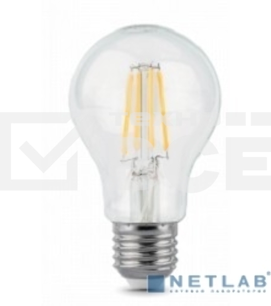 Лампа светодиодная Gauss 102802206LED Filament А60 Е27 6Вт 4100к 1/10/40