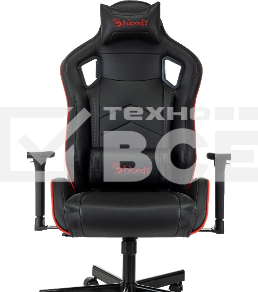 Кресло игровое A4Tech Bloody GC-840 черный, сиденье черный, эко.кожа, с подголов. крестов. металл черный, пластик черный