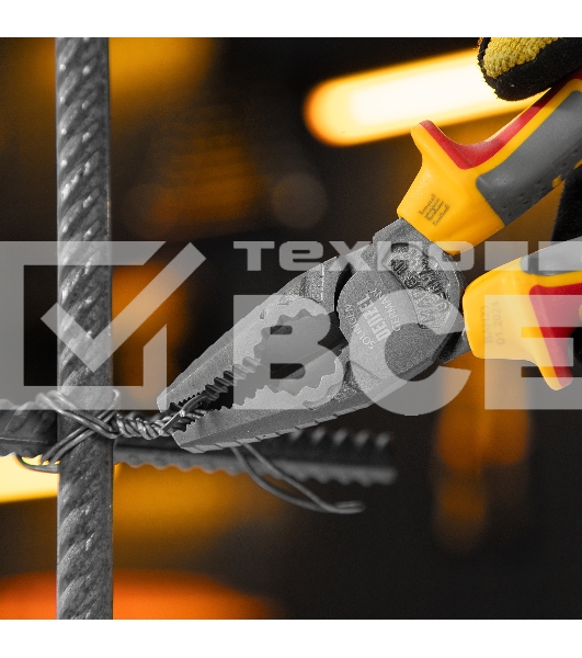 Плоскогубцы комбинированные, диэлектрические трехкомпонентные рукоятки до 1000 В, 180 мм Denzel