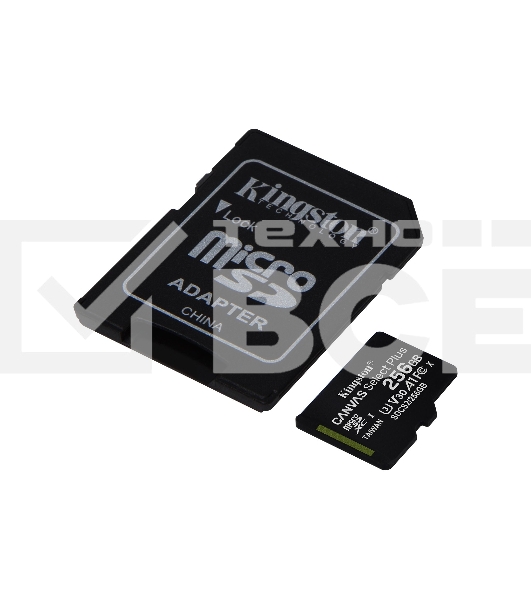 Флеш карта microSDHC 256GB microSDXC Class10 Kingston <SDCS2/256GB> UHS-I Canvas Select up to 100MB/s с адапт.