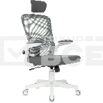 Кресло компьютерное Бюрократ ASTER NH-W TW-04 Neo Grey темно-серый, сетка/ткань, с подголов. крестов. пластик, пластик белый, фото13