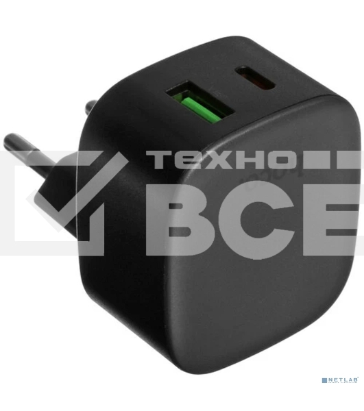 Сетевое зарядное устройство HOCO CS32A/ Сетевое ЗУ/PD + QC 3.0/ 2 USB: Type-C + Type-A/ Выход: 20W/ черный
