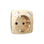 Лицевая панель OMEGA (Шампань) для электрической розетки с/з со шторками 2USB A+A QUANT OP6090, фото 1