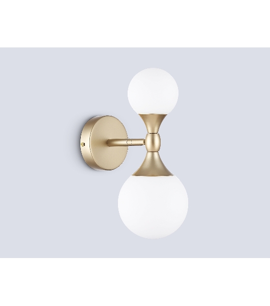 Настенный светильник Ambrella light LH51053/2 GD/FR золото/белый матовый G9*2 max 28W 120*195*300