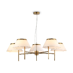 Люстра Ambrella light LH72473/5 BS/WH латунь/белый Е14/5 max 40W D1000*290-1080