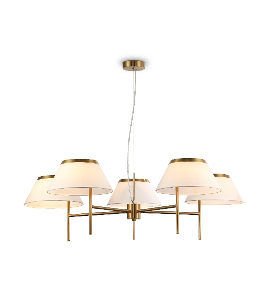 Люстра Ambrella light LH72473/5 BS/WH латунь/белый Е14/5 max 40W D1000*290-1080
