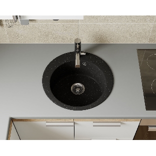 Мойка для кухни BAU Dream Pro D 48, без выпуска, черный камень