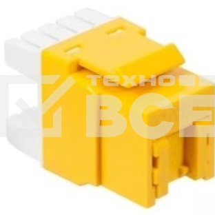 Модуль Keystone, RJ45, кат.5E, UTP, 180 градусов, со встроенной шторкой, желтый