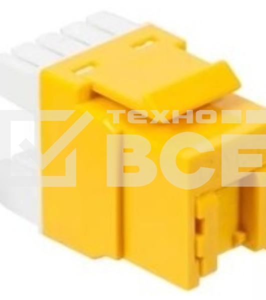 Модуль Keystone, RJ45, кат.5E, UTP, 180 градусов, со встроенной шторкой, желтый